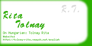 rita tolnay business card